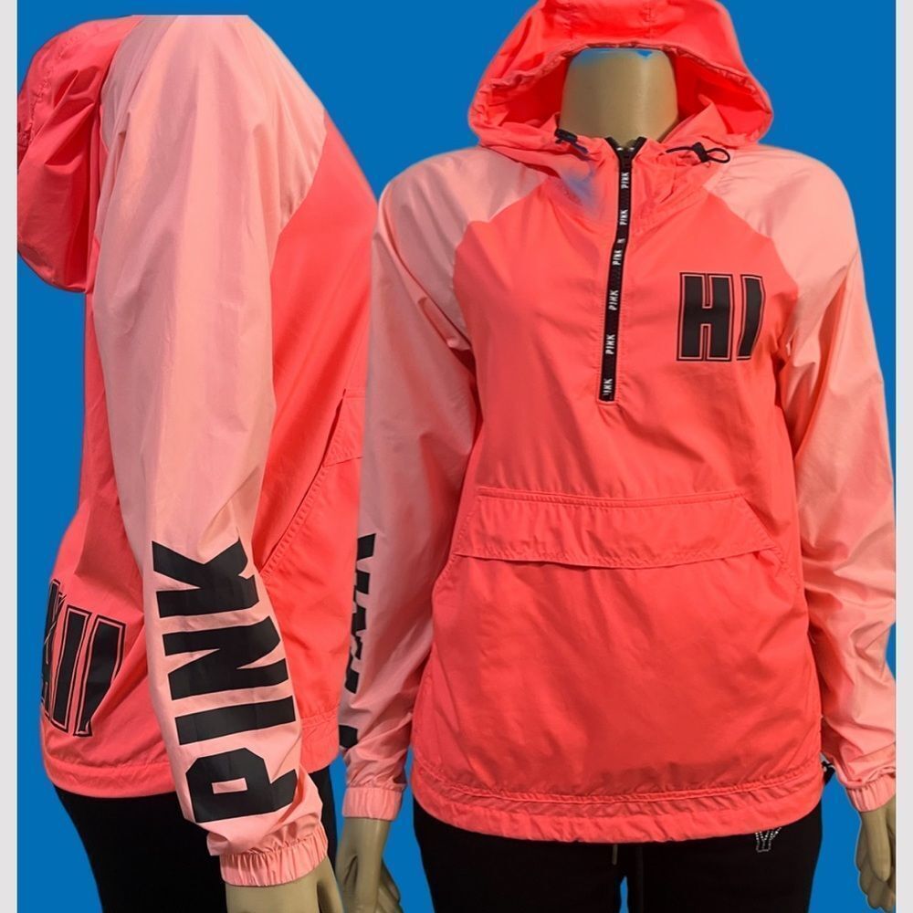 Victoria's Secret Pink Windbreaker Half Zip Jacket Lightweight Xsmall
